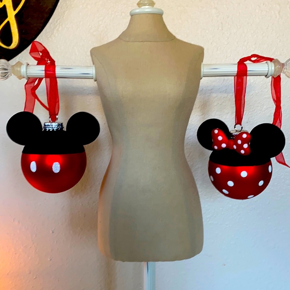 Mickey and Minnie Xmas ornaments
